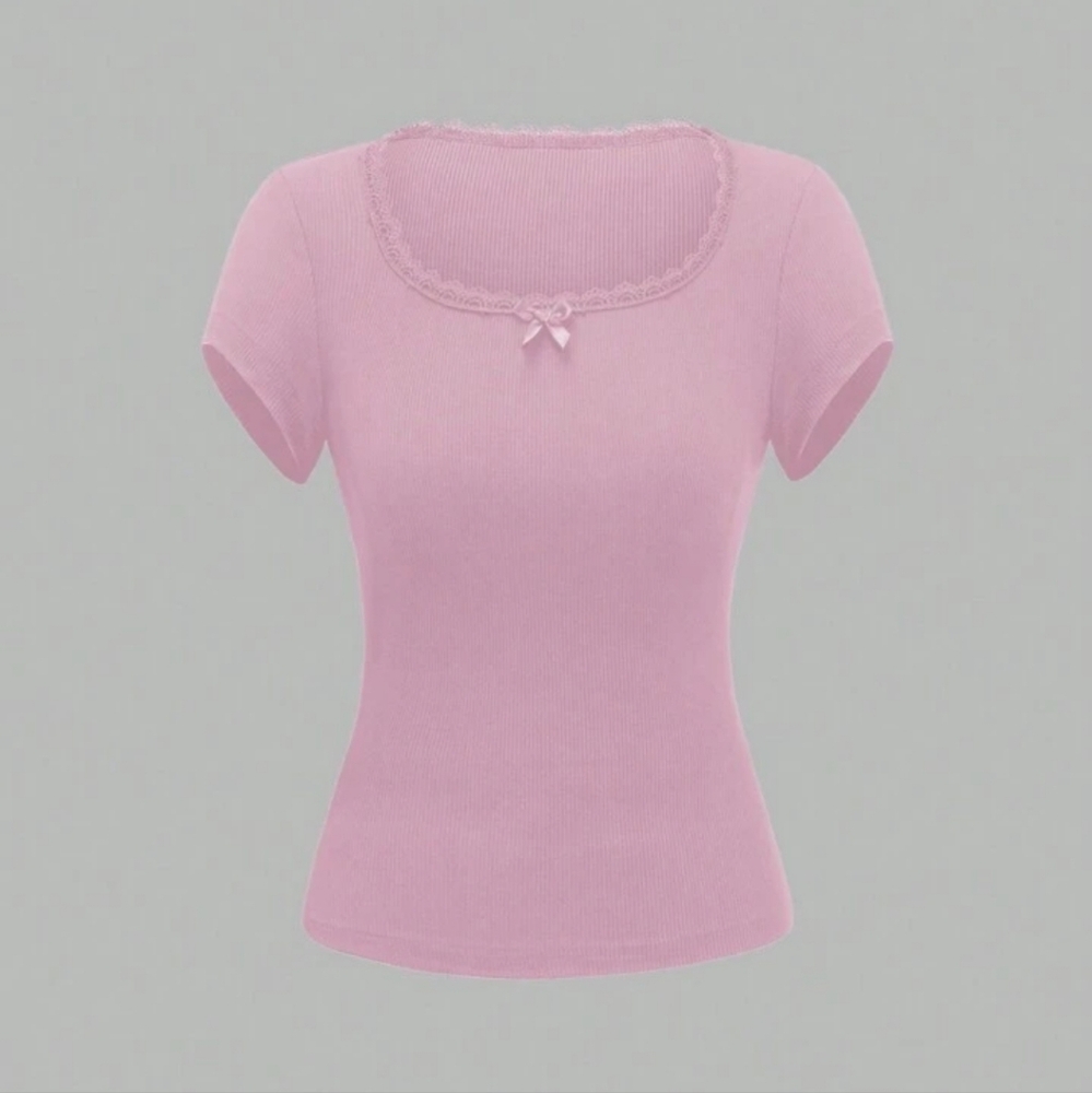 Pink Bow Cottagecore Top